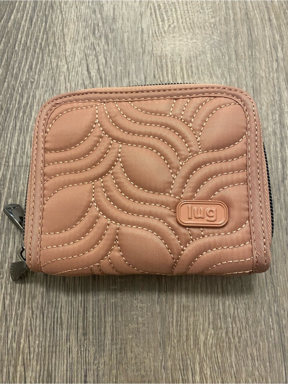 LUG RFID Mini Handspring Wallet Bifold Zip Around Blush Pink